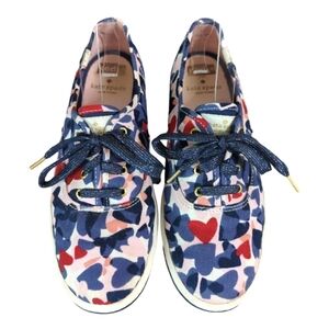 Keds Kate Spade Collab Sneakers Patriotic Red Blue Hearts Metallic Laces 5.5